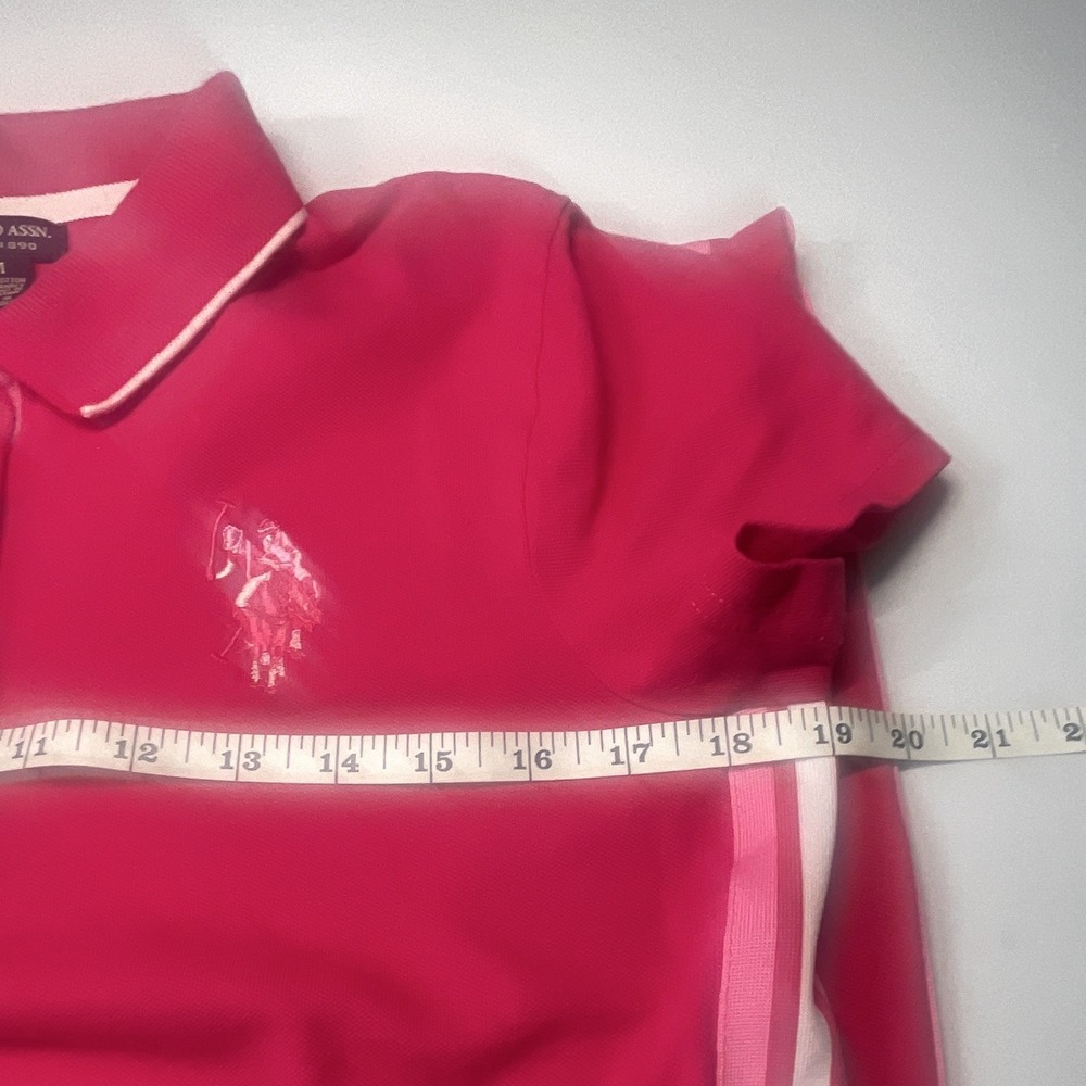 U.S. Polo Assn. Women's Pink Polo Dress M Short Sleeve Stretch Cotton Logo - Picture 5 of 7